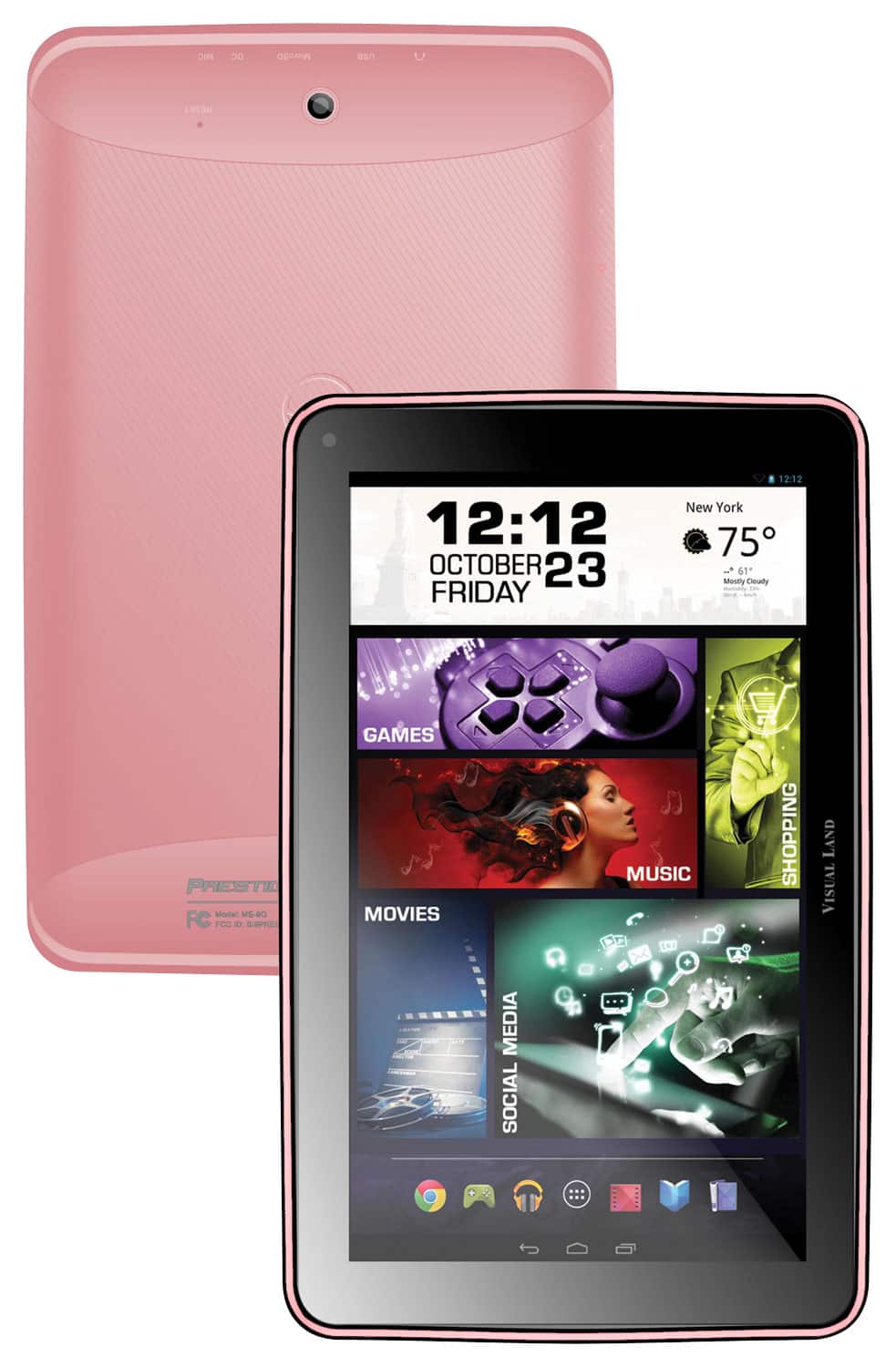 Front. Visual Land - Prestige Elite - 9" - 16GB - Pink.