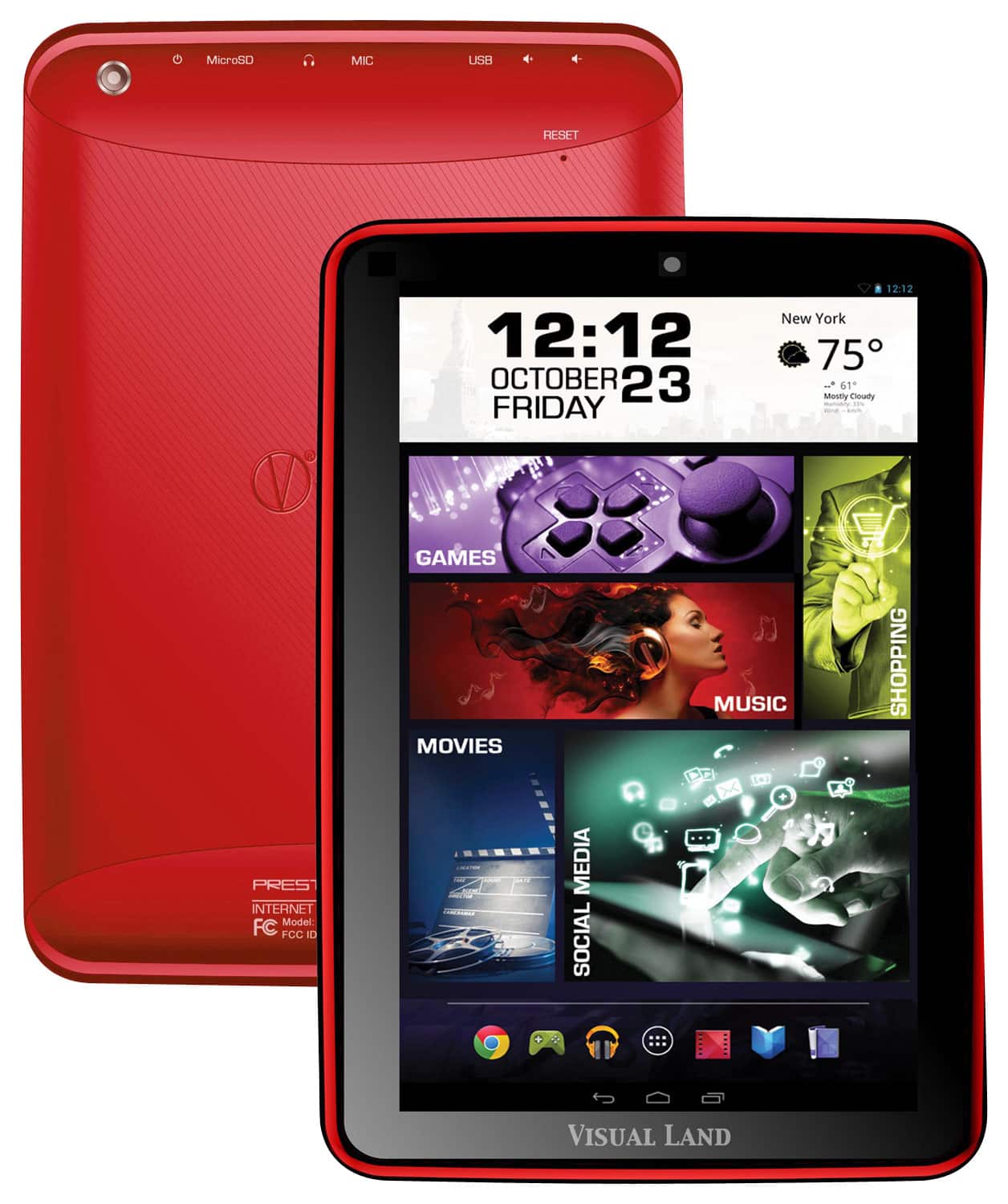 Visual Land - Prestige Elite - 8" - 8GB - Red-Front_Standard 