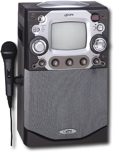 Angle Standard. GPX - CD+G Karaoke System w/Integrated 5-1/2" Black-and-White Monitor.