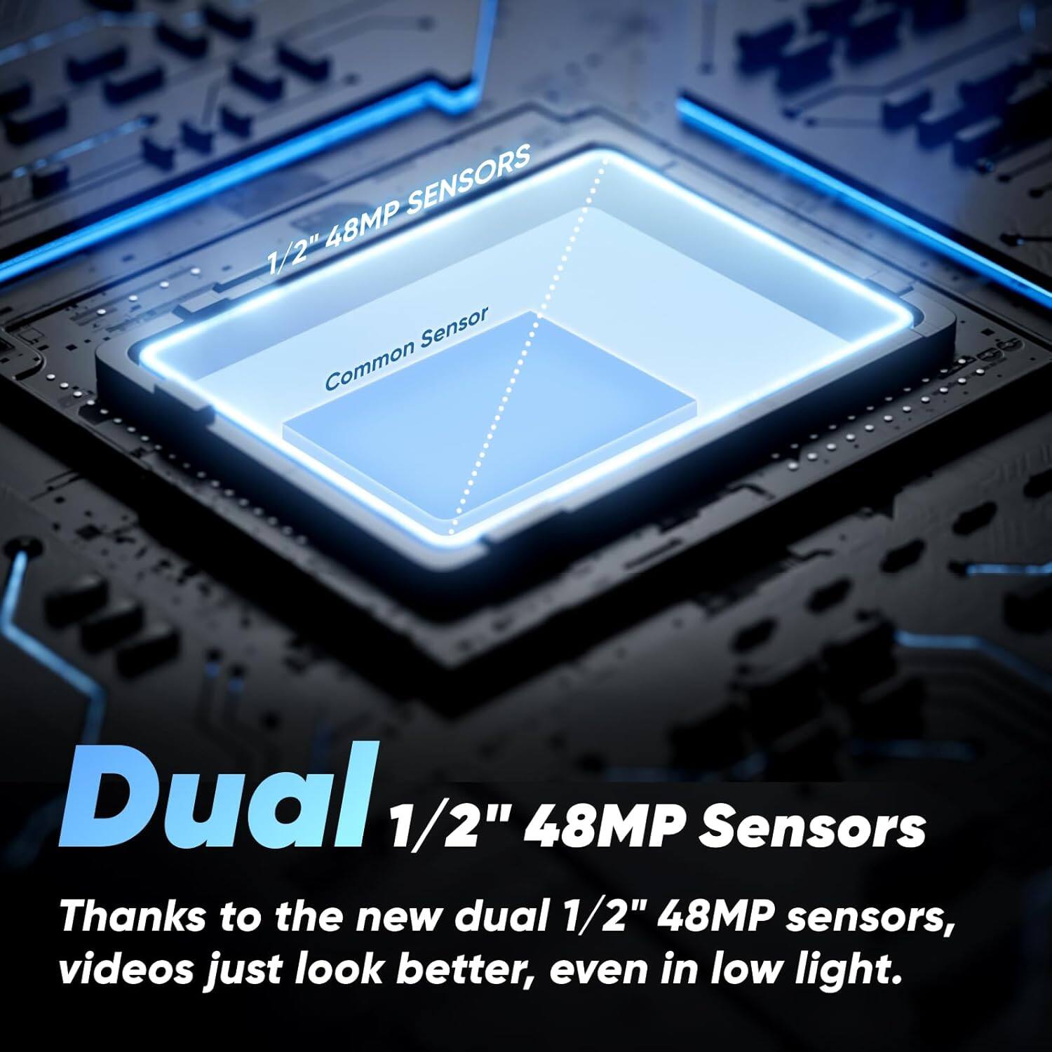 Dual 1/2" 48MP Sensors

Thanks to the new dual 1/2" 48MP sensors, videos just look better, even in low light.