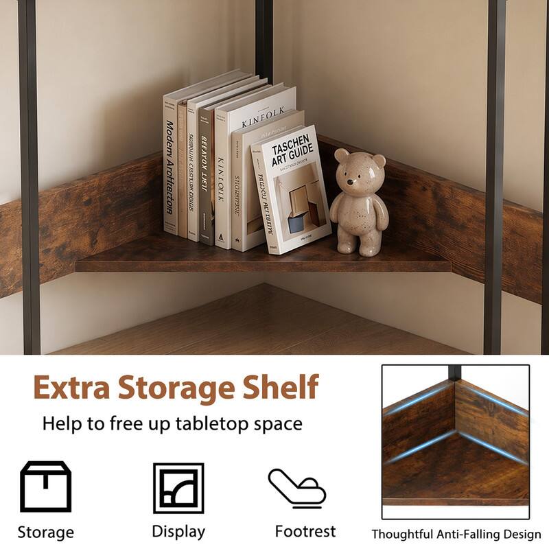 Modern Architecture  
Beeauty of Circles  
KINFOLK  
TASCHEN GUIDE ART  
KINIOK  
SHORI3NE  
TALOOOS  
RCI  
IV 4  

Extra Storage Shelf  
Help to free up tabletop space  
Storage  
Display  
Footrest  
Thoughtful Anti-Falling Design