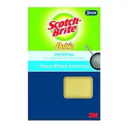 Scotch-Brite - Dobie All-Purpose Non-Scratch Scouring Pad, 3/Pack (723-2F) - White