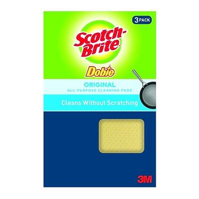 3 PACK Scotch-Brite Dobie ORIGINAL ALL-PURPOSE CLEANING PADS Cleans Without Scratching 3M
