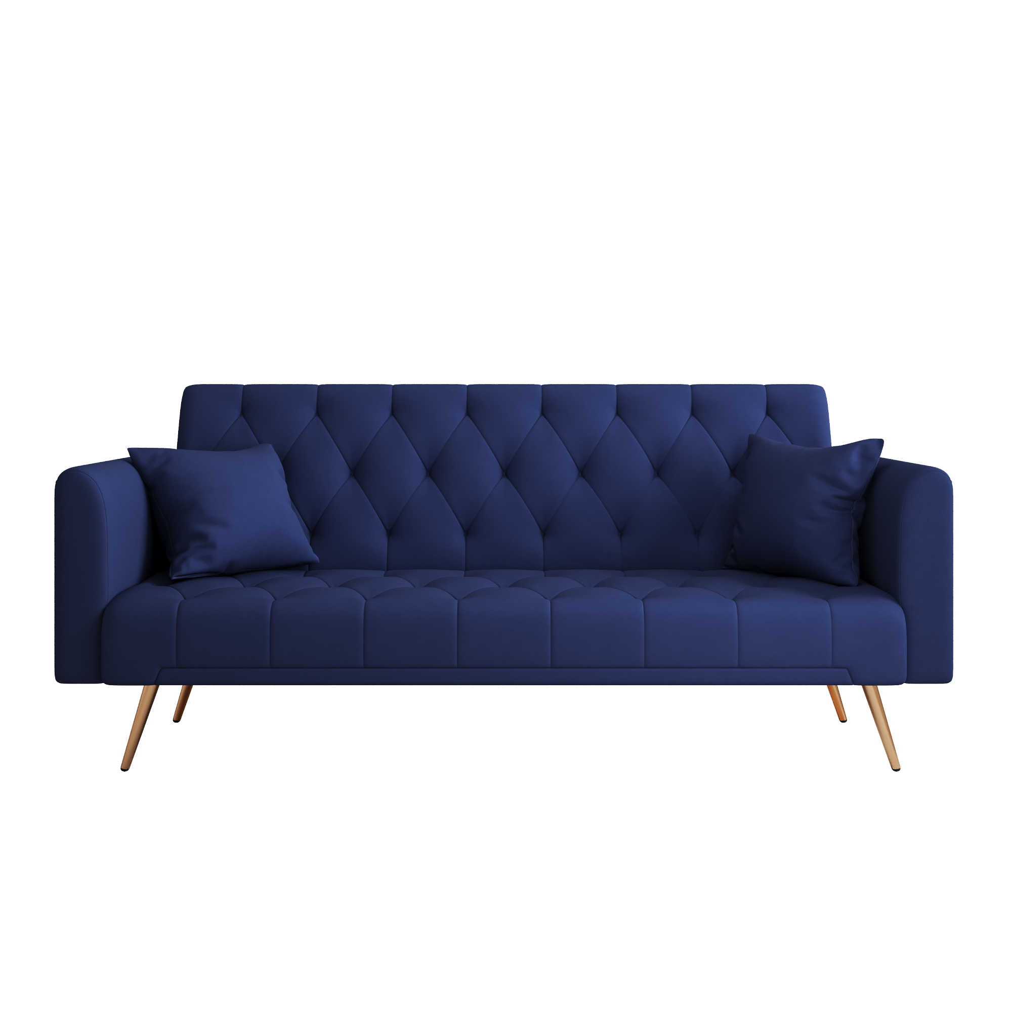 Alt View 6. GOODSILO - Convertible Velvet Sofa Bed with Adjustable Backrest for Small Spaces, Living Room and Office Use - Blue.