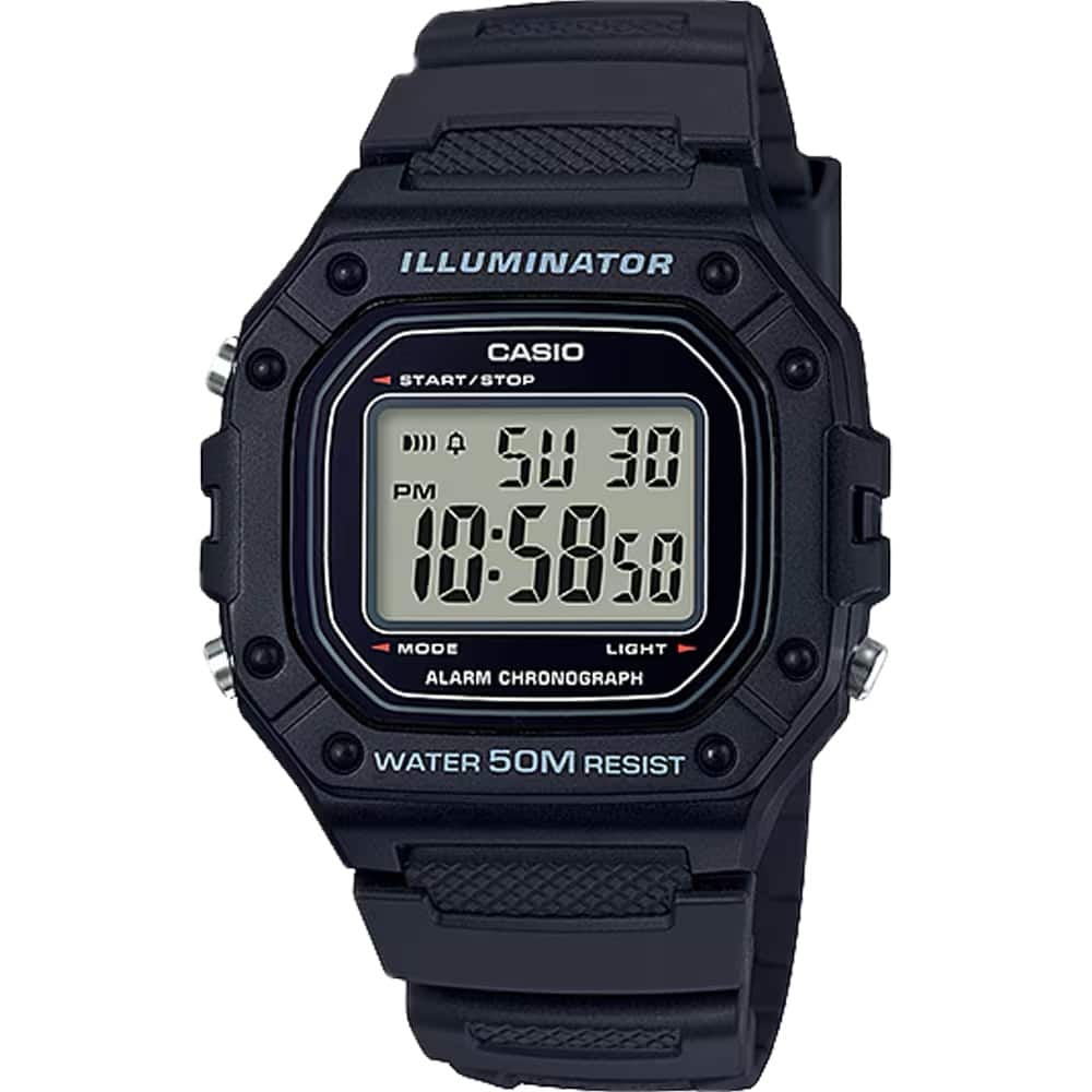Casio Men's Water Resistant Digital Watch with Band W 218H 1AVCF
