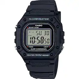Casio - Men's Water-Resistant Digital Watch with Band - W-218H-1AVCF - Black