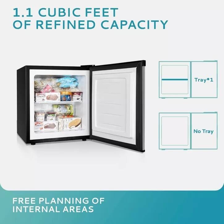 1.1 CUBIC FEET OF REFINED CAPACITY

Tray*1 1 No Tray

FREE PLANNING OF INTERNAL AREAS
