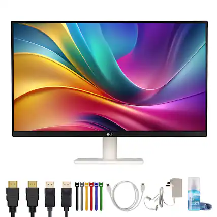 Front. LG - LG UltraFine 27US500-W 27" 4K UHD (3840×2160) Monitor (White) | IPS, HDR10, 60Hz + More.