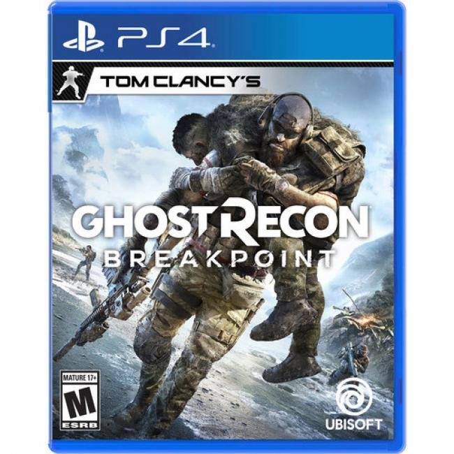 PS4  
TOM CLANCY'S  
GHOST RECON BREAKPOINT  
MATURE 17+ M ESRB  
UBISOFT - M (Mature 17+)