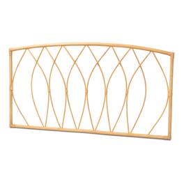bali & pari - Halia Modern Bohemian Rattan Queen Size Wall-mount Headboard - Natural Brown