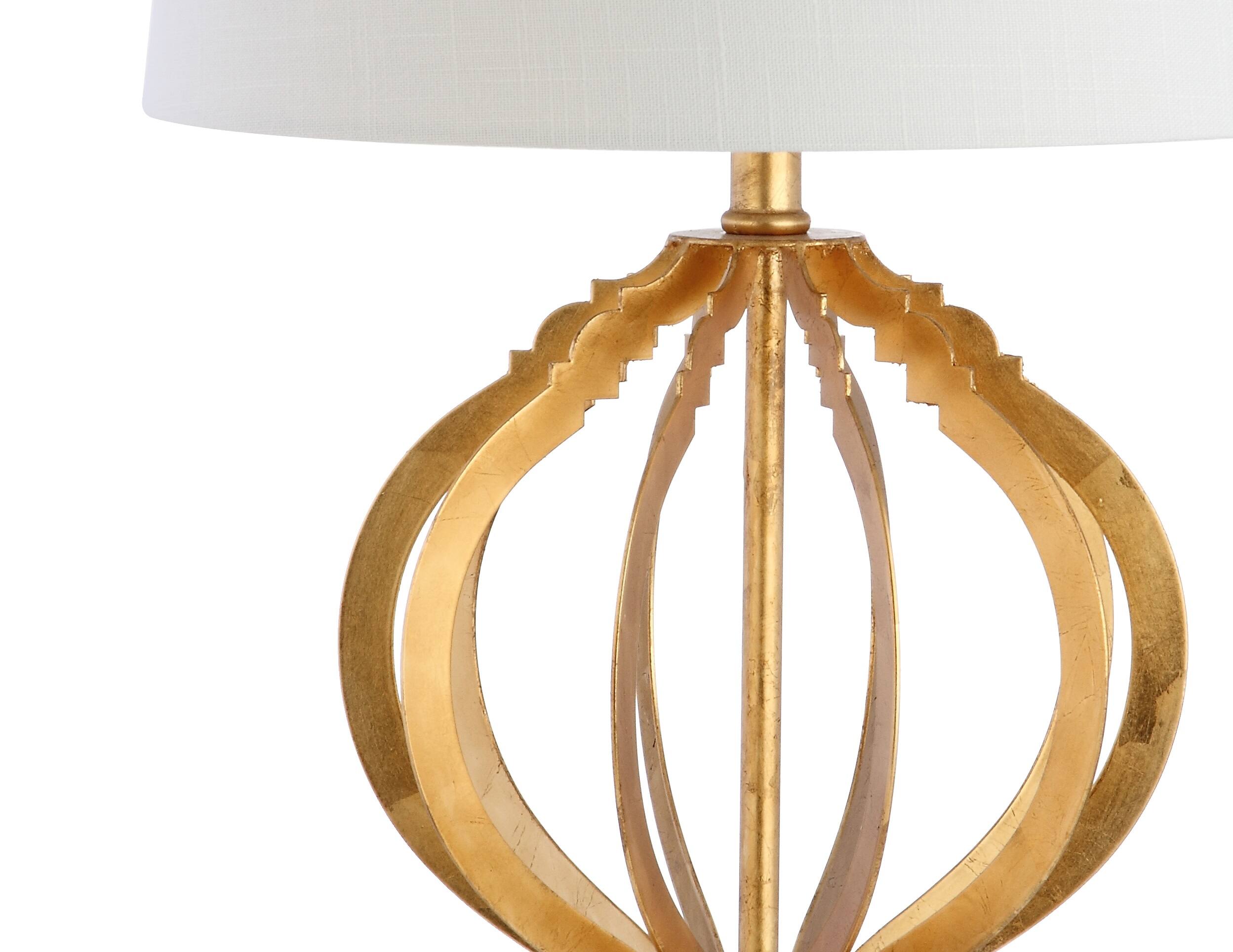 Alt View 4. Jonathan Y - Sebastian 28.5" Metal Trellis LED Table Lamp, Gold Leaf - Gold.