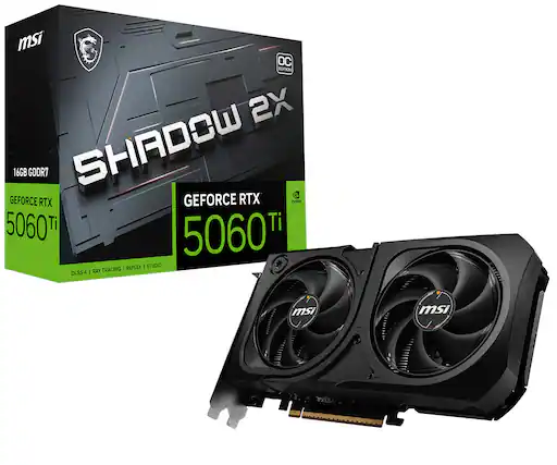 MSI SHADOW 2X
GEFORCE RTX 5060 Ti
16GB GDDR7
OC EDITION
GEFORCE RTX 5060 Ti
DLSS 4 | RAY TRACING | REFLEX | STUDIO
MSI