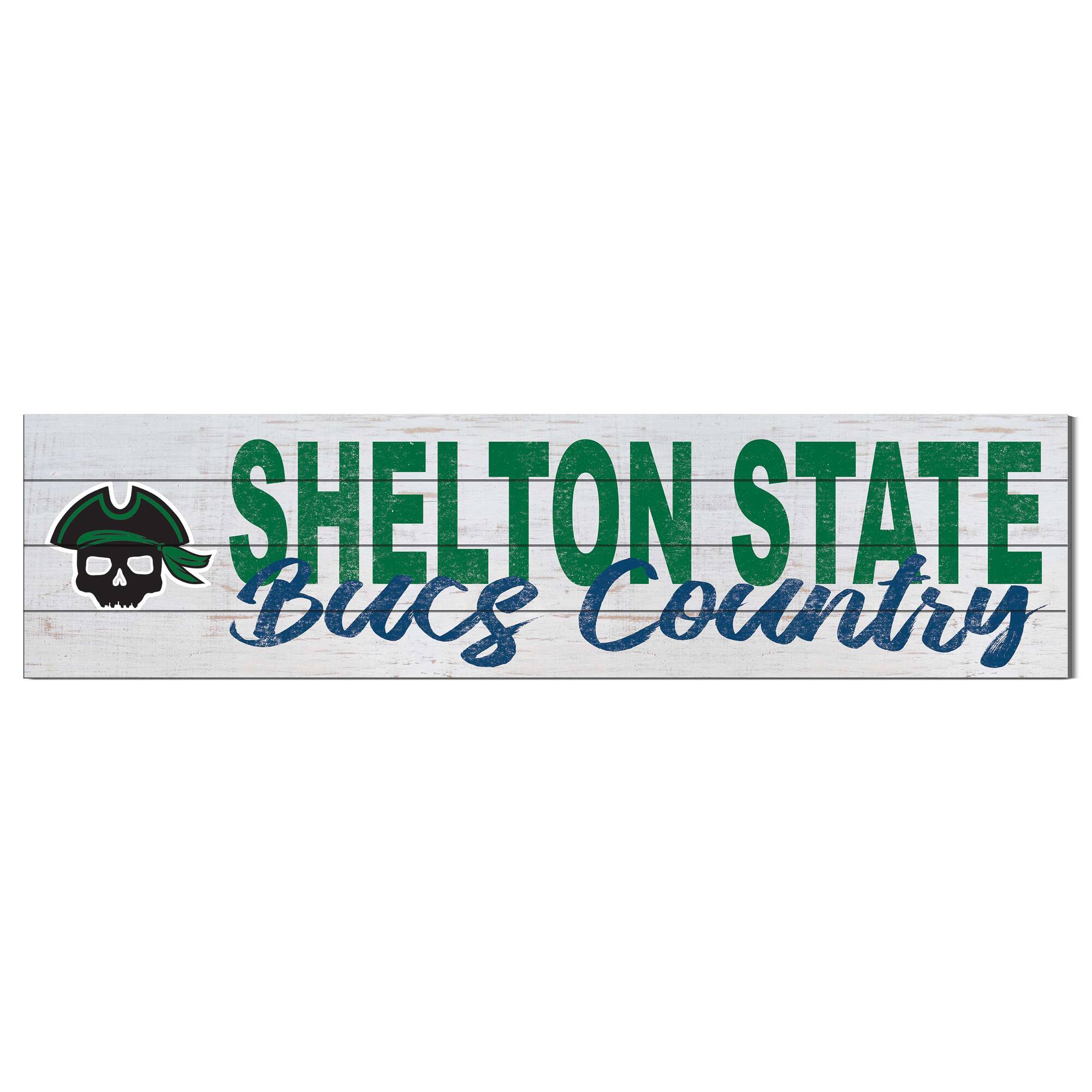 Jardine - Shelton State Buccaneers 10" x 40" Logo Sign - White