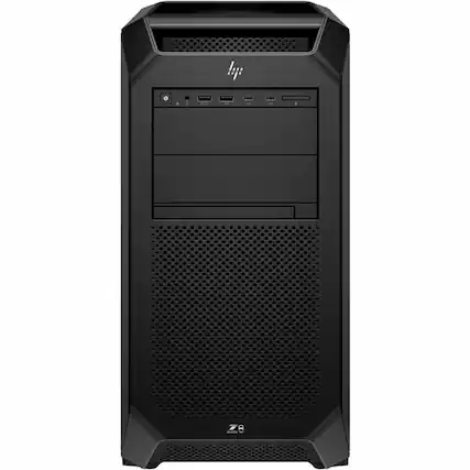 Front. HP - HP Z8 Fury G5 Workstation - 1 x Intel Xeon w7-3545 - 16 GB - 512 GB SSD - Tower - Black - Smart Buy - Intel W790 Chip - Black.