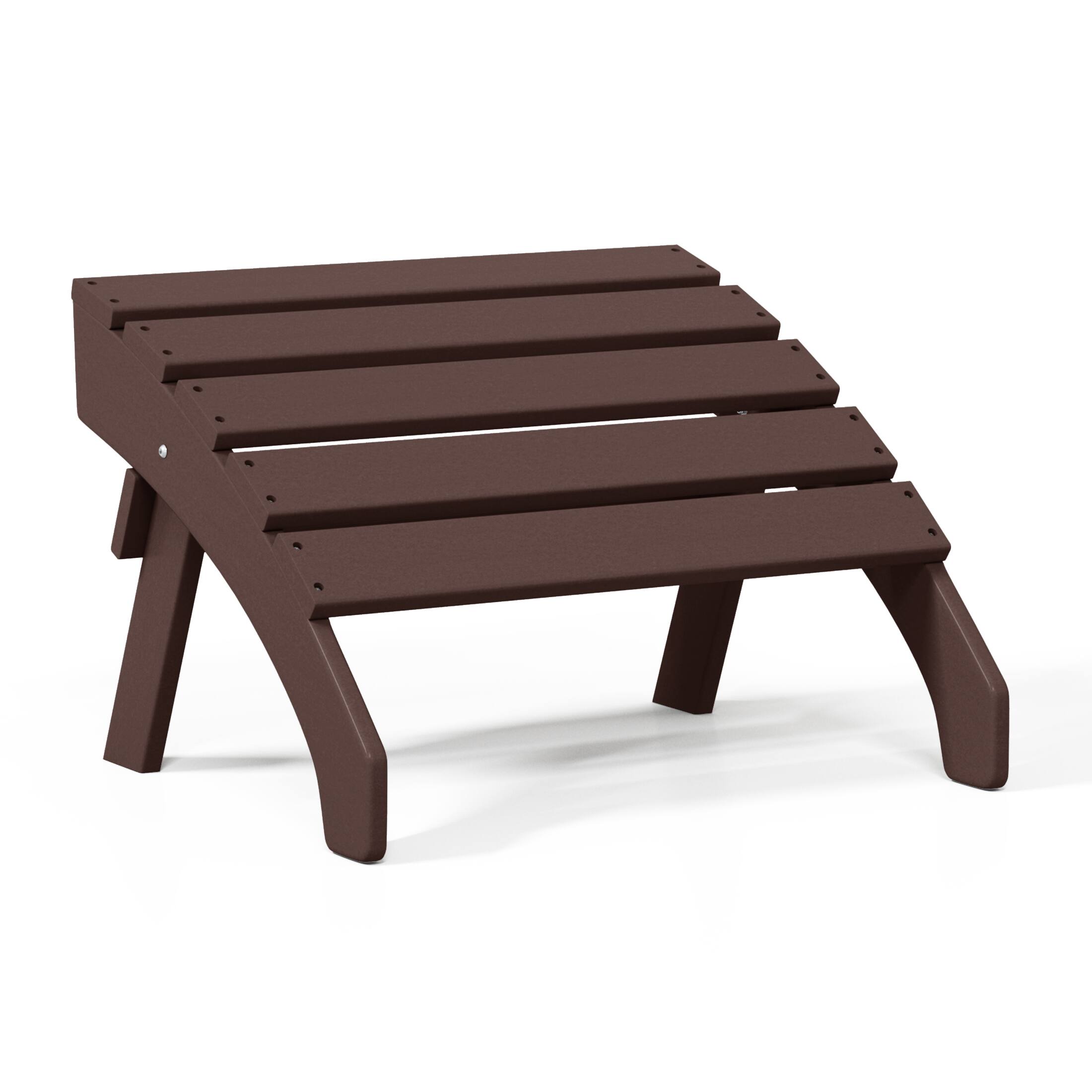 Left. WestinTrends - WestinTrends Dylan Outdoor Patio HDPE Adirondack Ottoman Footrest - Dark Brown.