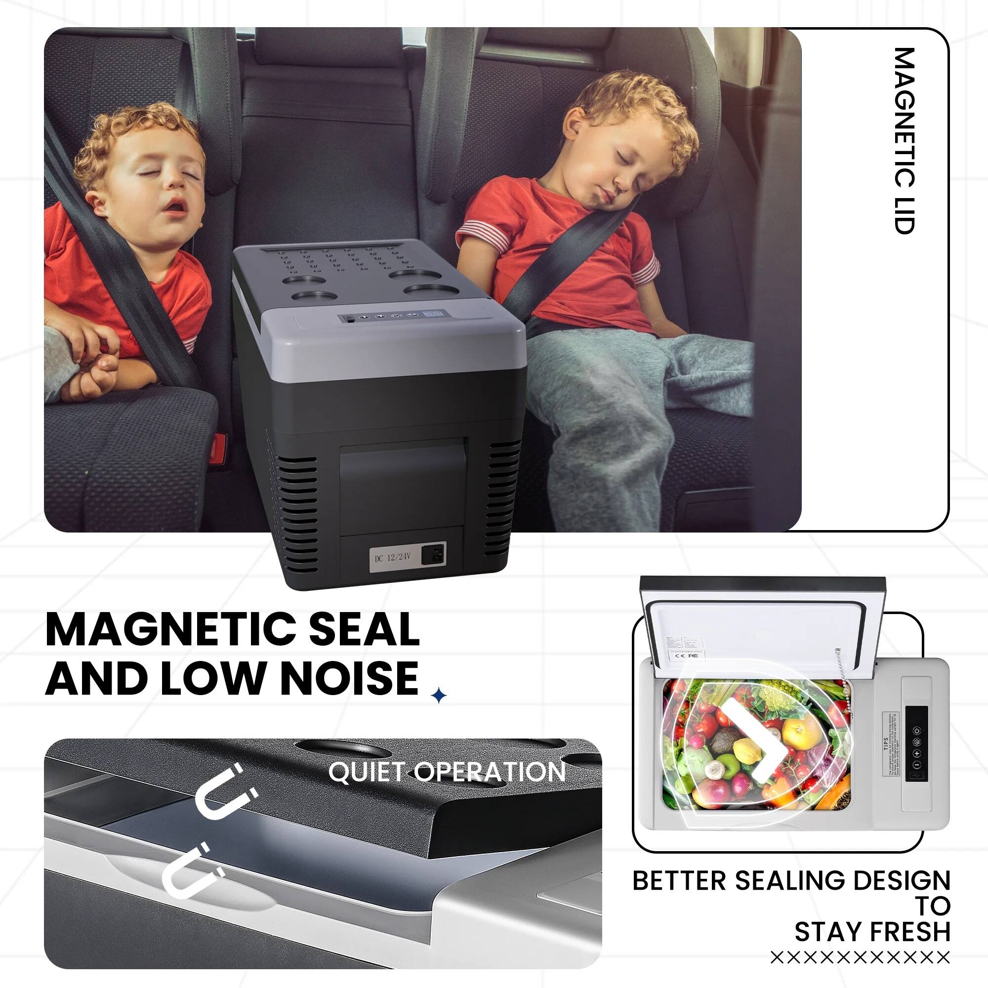MAGNETIC LID

MAGNETIC SEAL AND LOW NOISE

QUIET OPERATION

BETTER SEALING DESIGN TO STAY FRESH