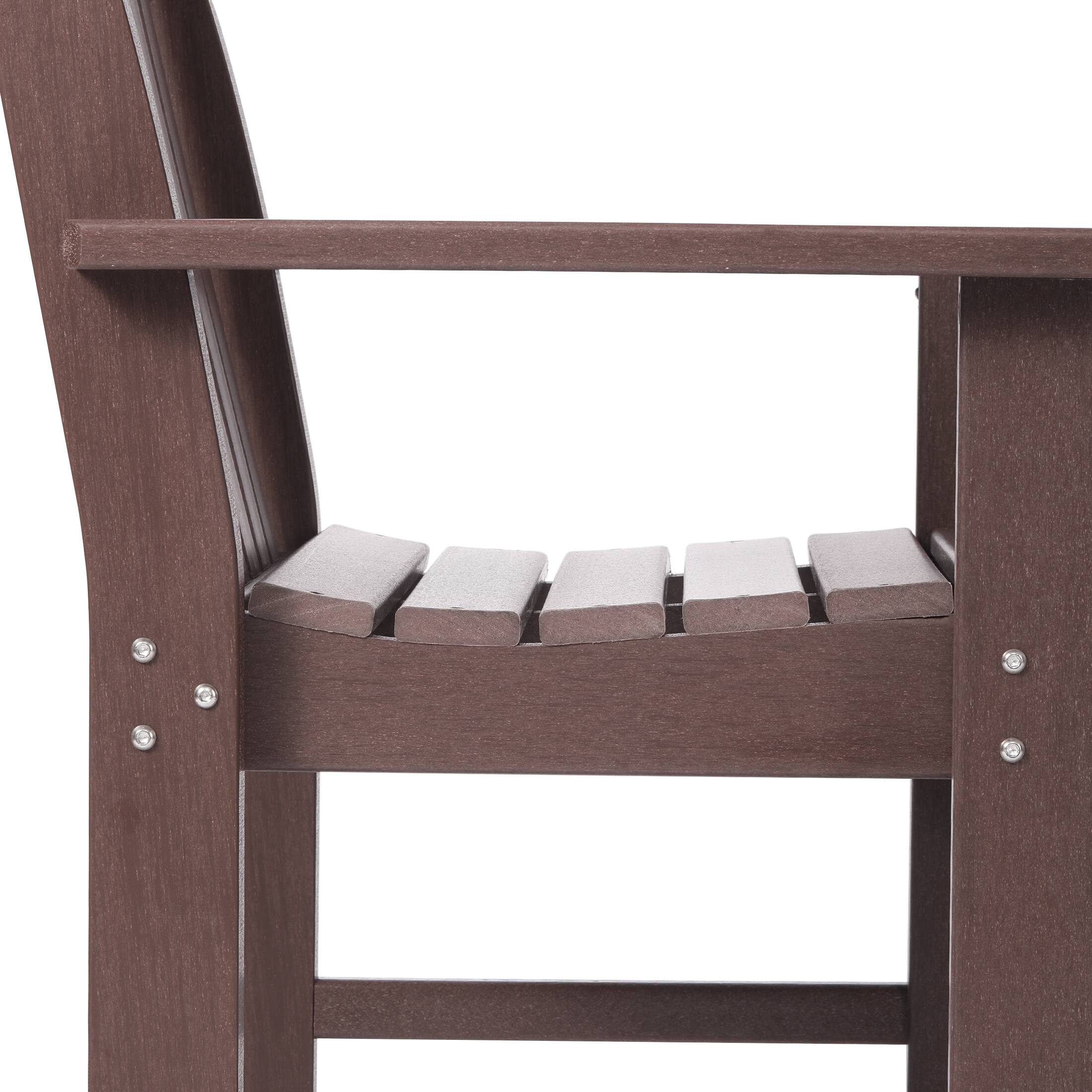 Alt View 6. WestinTrends - WestinTrends Malibu Outdoor Patio HDPE Adirondack Dining Arm Chair - Dark Brown.