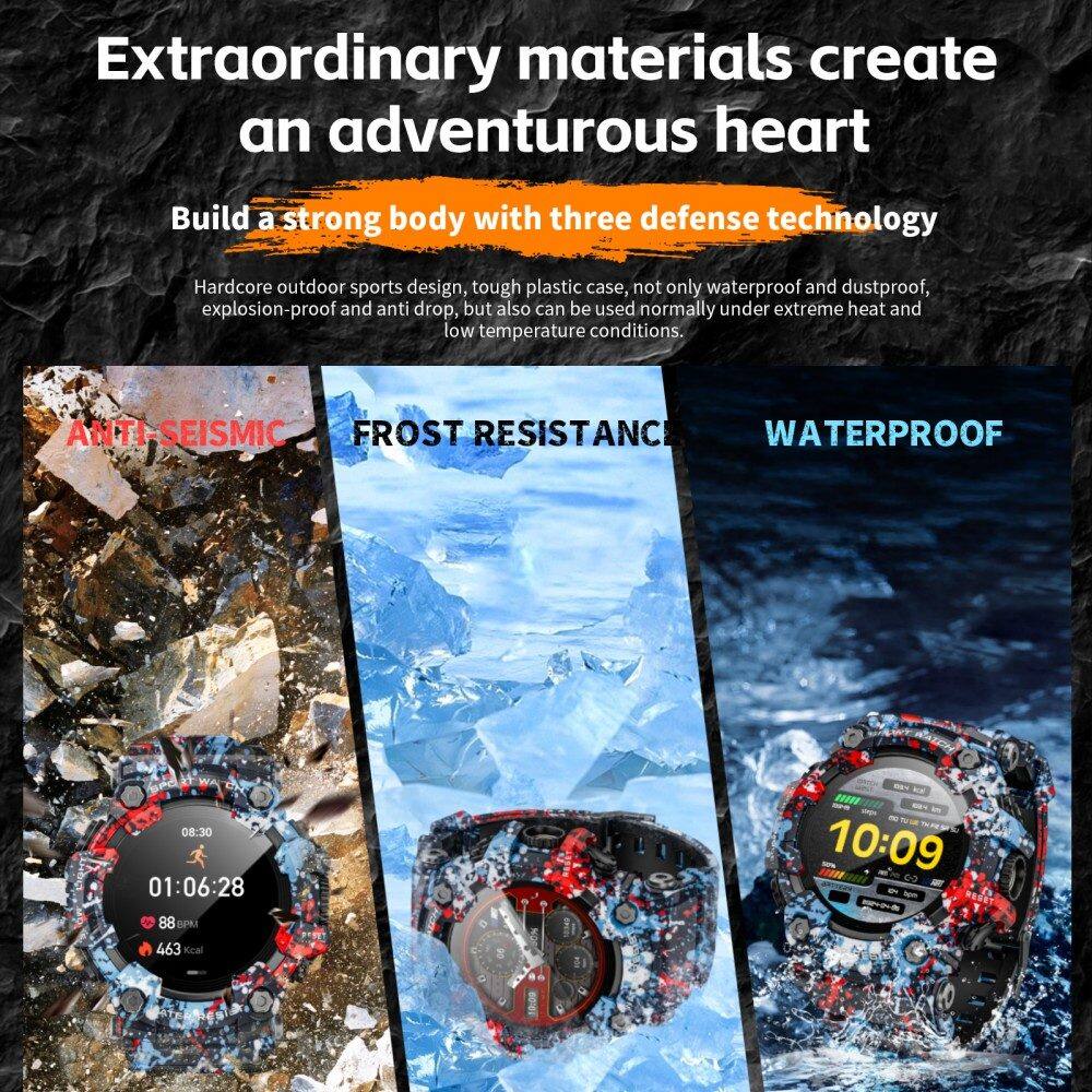 Extraordinary materials create an adventurous heart

Build a strong body with three defense technology

Hardcore outdoor sports design, tough plastic case, not only waterproof and dustproof, explosion-proof and anti-drop, but also can be used normally under extreme heat and low temperature conditions.

ANTI-SEISMIC
FROST RESISTANCE
WATERPROOF

08:30
01:06:28
88 BPM
463 kcal

10:09