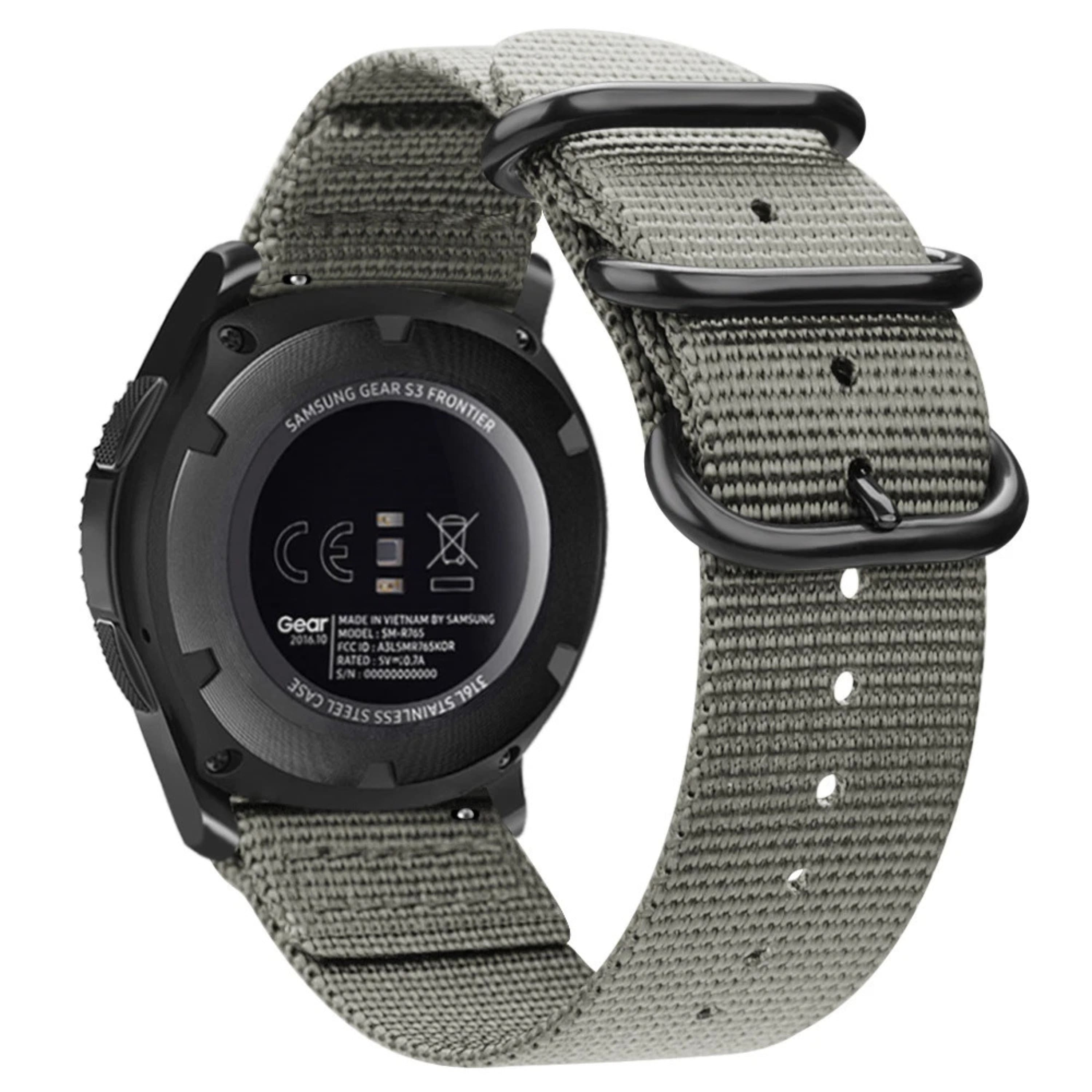 Kitcheniva - Woven Nylon Strap for Samsung Galaxy Watch 3 45mm & Galaxy Watch 46mm - Gray