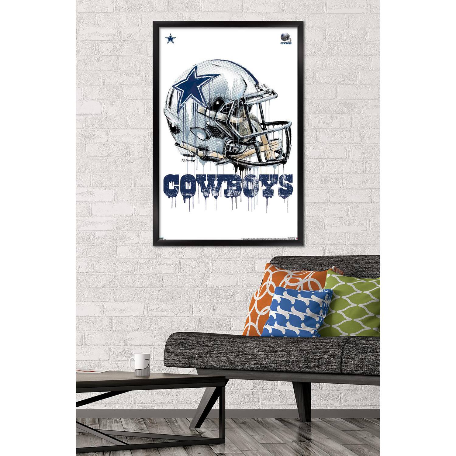 Alt View 1. Trends International - Dallas Cowboys 24.25'' x 35.75'' Framed Helmet Poster - Multicolor.