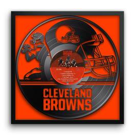Sporticulture - Cleveland Browns Framed 13" x 13" Vinyl Record Art Print - Orange