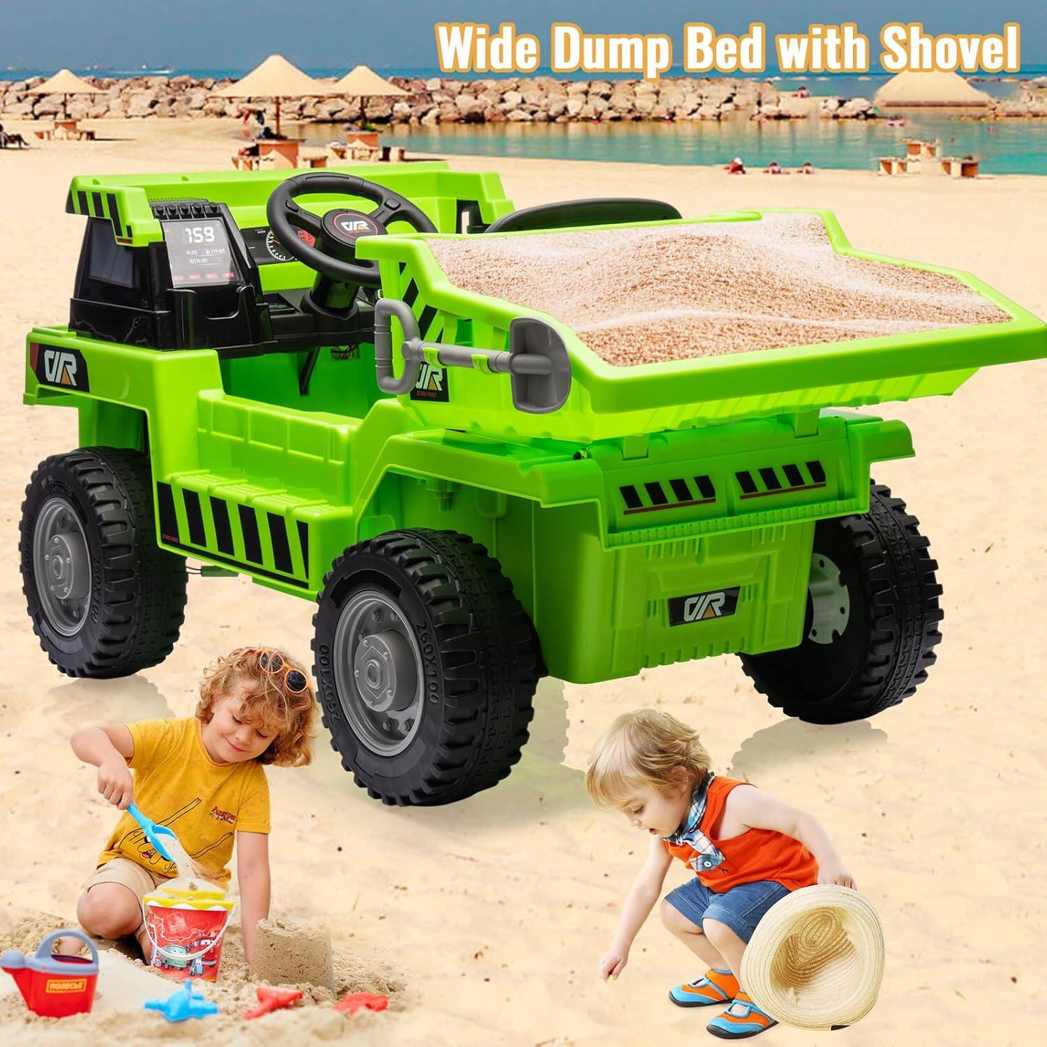 Wide Dump Bed with Shovel