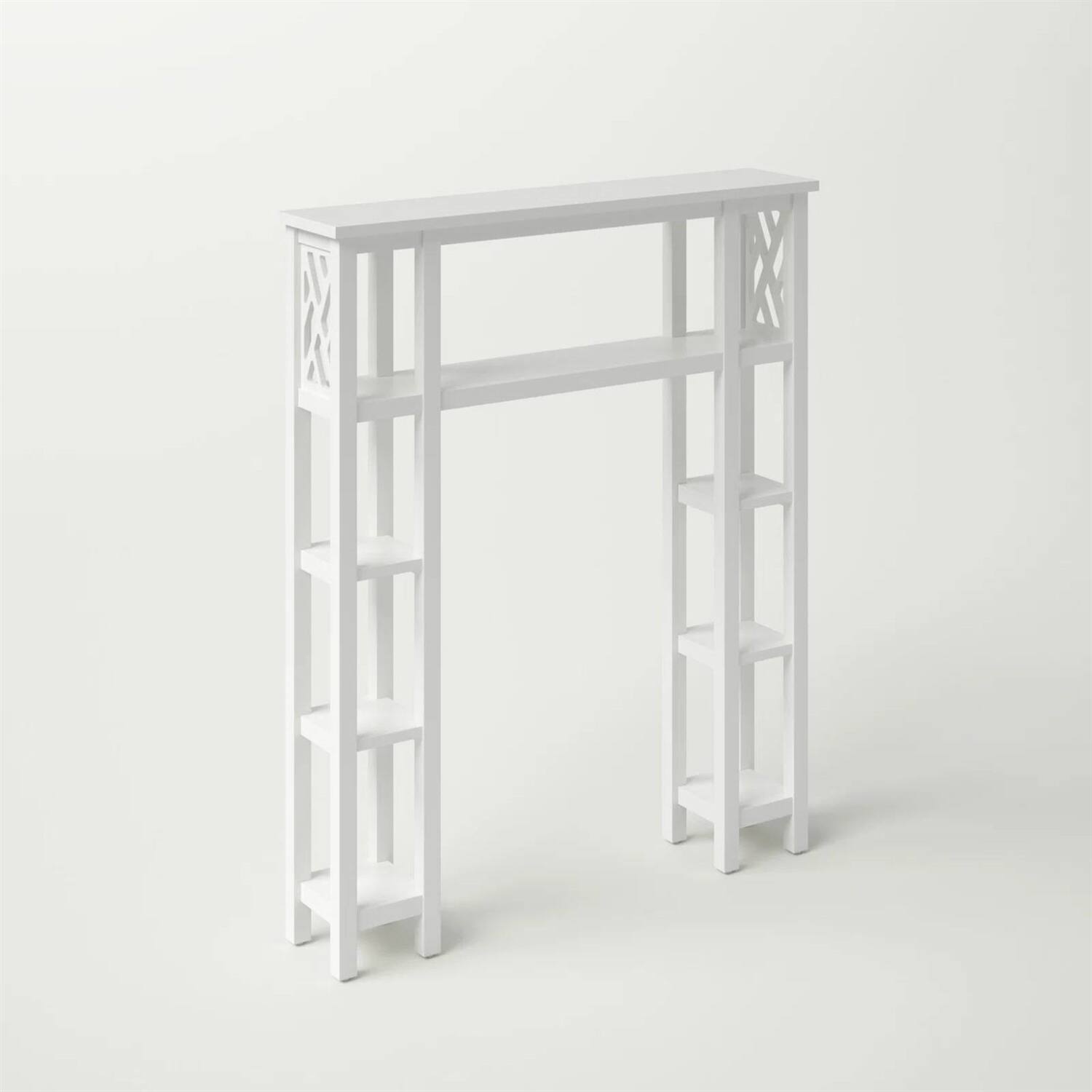 Alt View 1. Hivvago - Over the Toilet Bathroom Shelving Unit with 9-Shelves in White Wood Finish - White.