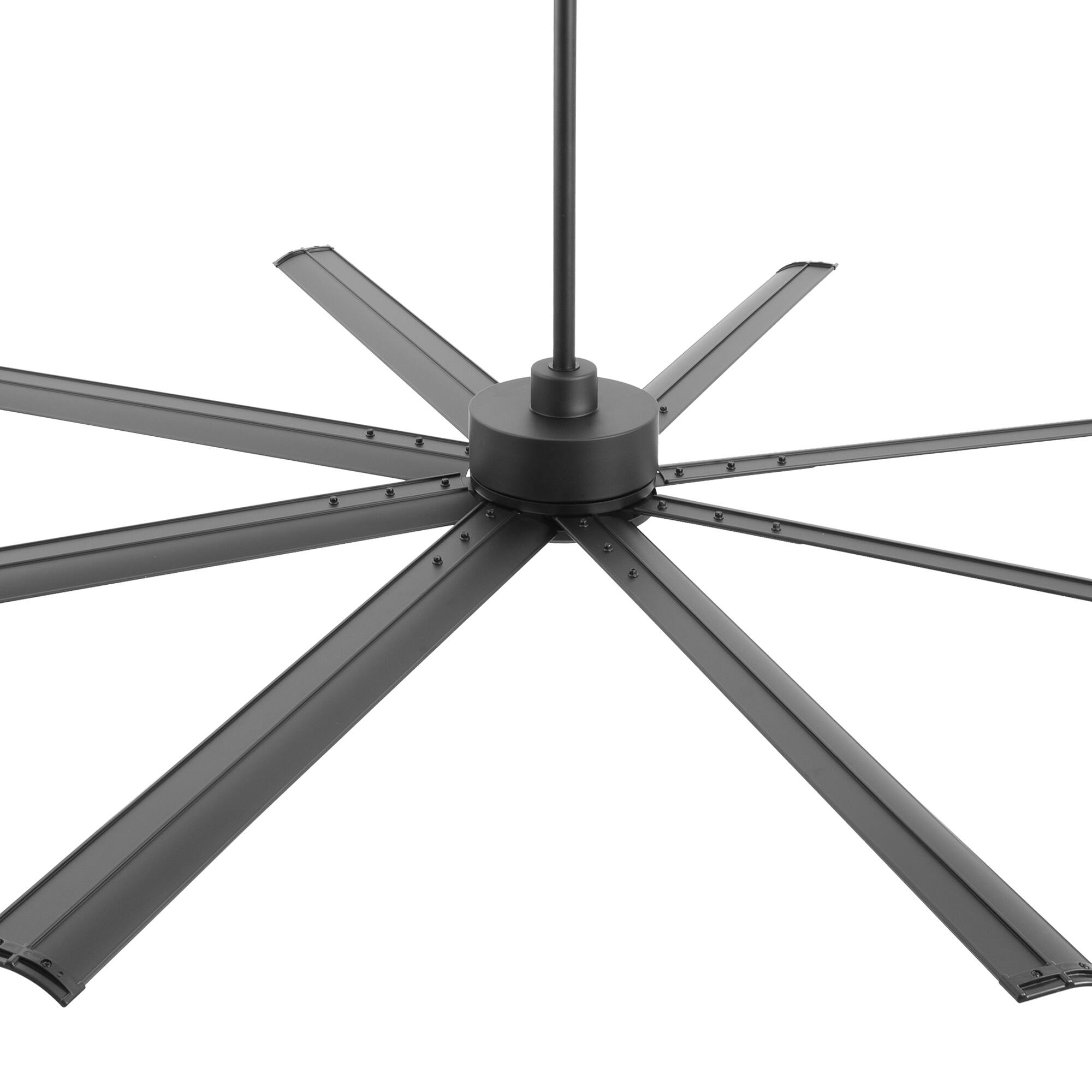 Alt View 10. Breezary - 84/96/120 Inch Extra Large HVLS Commercial Ceiling Fan, No Light, Aluminum Blades, DC Motor, Remote, 3 Downrods Included - 84-in Black.