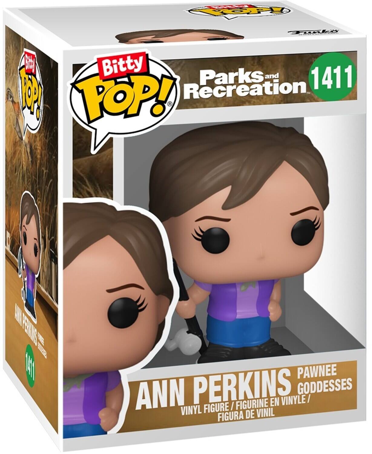 Bitty Pop!  
Parks and Recreation  
1411  
ANN PERKINS  
PAWNEE GODDESSES  
VINYL FIGURE / FIGURINE EN VINYLE / FIGURA DE VINIL