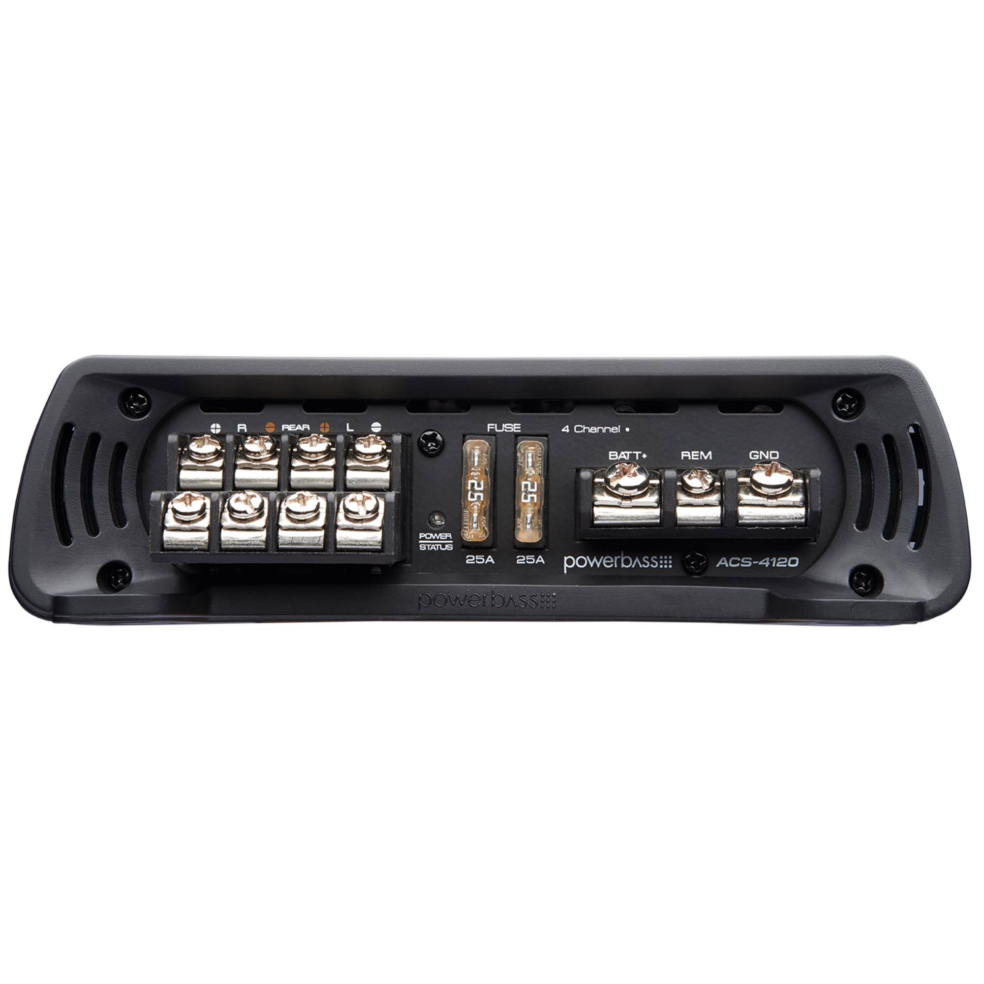 REAR L FUER 4 Channel I BATT+ REM GND -125 25 25 -25 POMR SITATRI 25A 25A ACS-4120 powerbass! powerbass!s