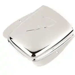 Fender - F Bridge Cover for American Vintage, Road Worn and Classic Series Bass Guitars, Chrome