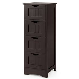 Kadyn - 4-Drawer Freestanding Floor Cabinet with Anti-Toppling Device-Dark Bathroom Cabinets for Entryway Storage - Brown