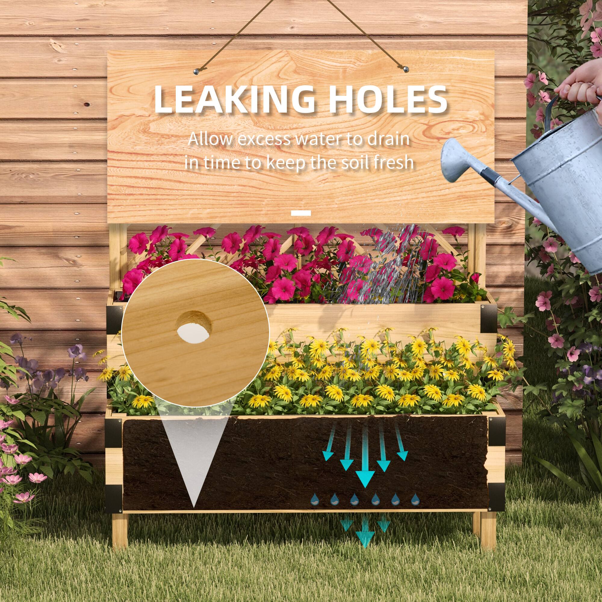 LEAKING HOLES
Allow excess water to drain in time to keep the soil fresh
