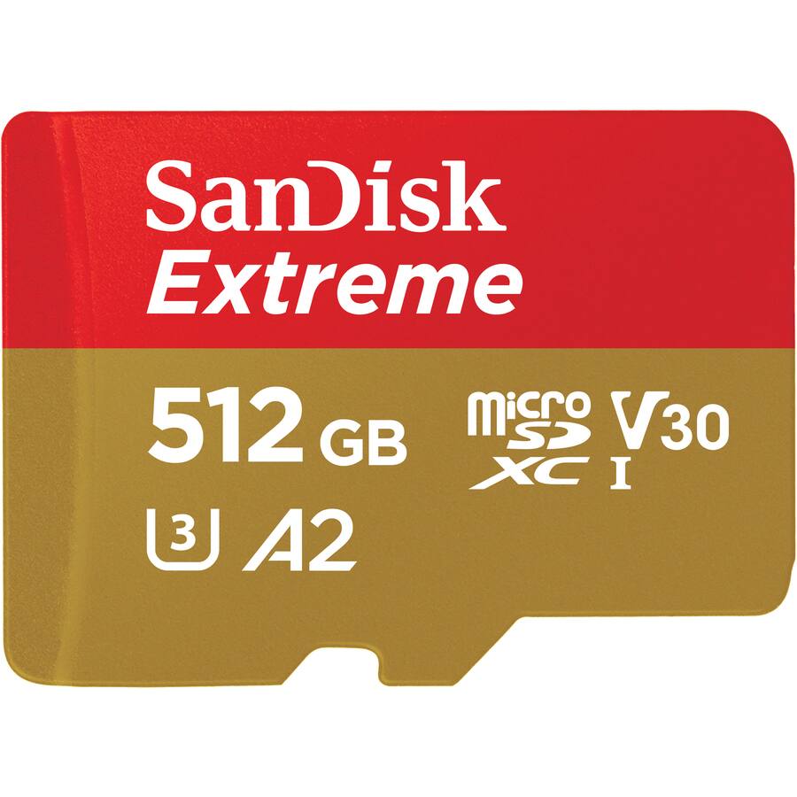 SanDisk Extreme  
512 GB  
microSDXC I  
V30  
A2