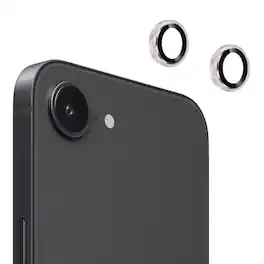 Entronix - iPhone 16E Camera Lens Protector - Premium Metal 2-Piece Set - Silver