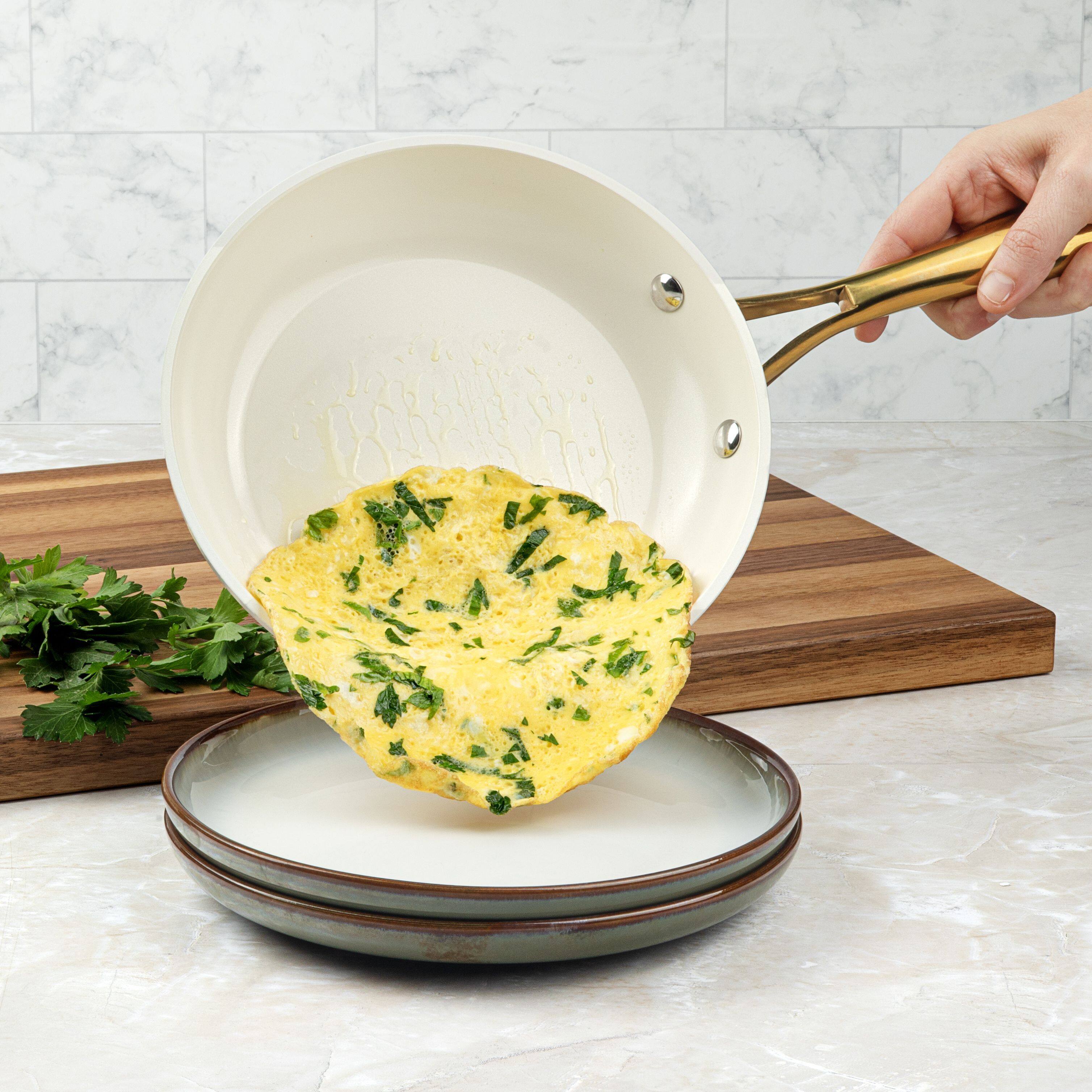 Alt View 3. Gotham Steel - Gotham Steel Cream 15-Piece Ultra Nonstick Ceramic Cookware Set with Utensils with Gold Handles - Cream.