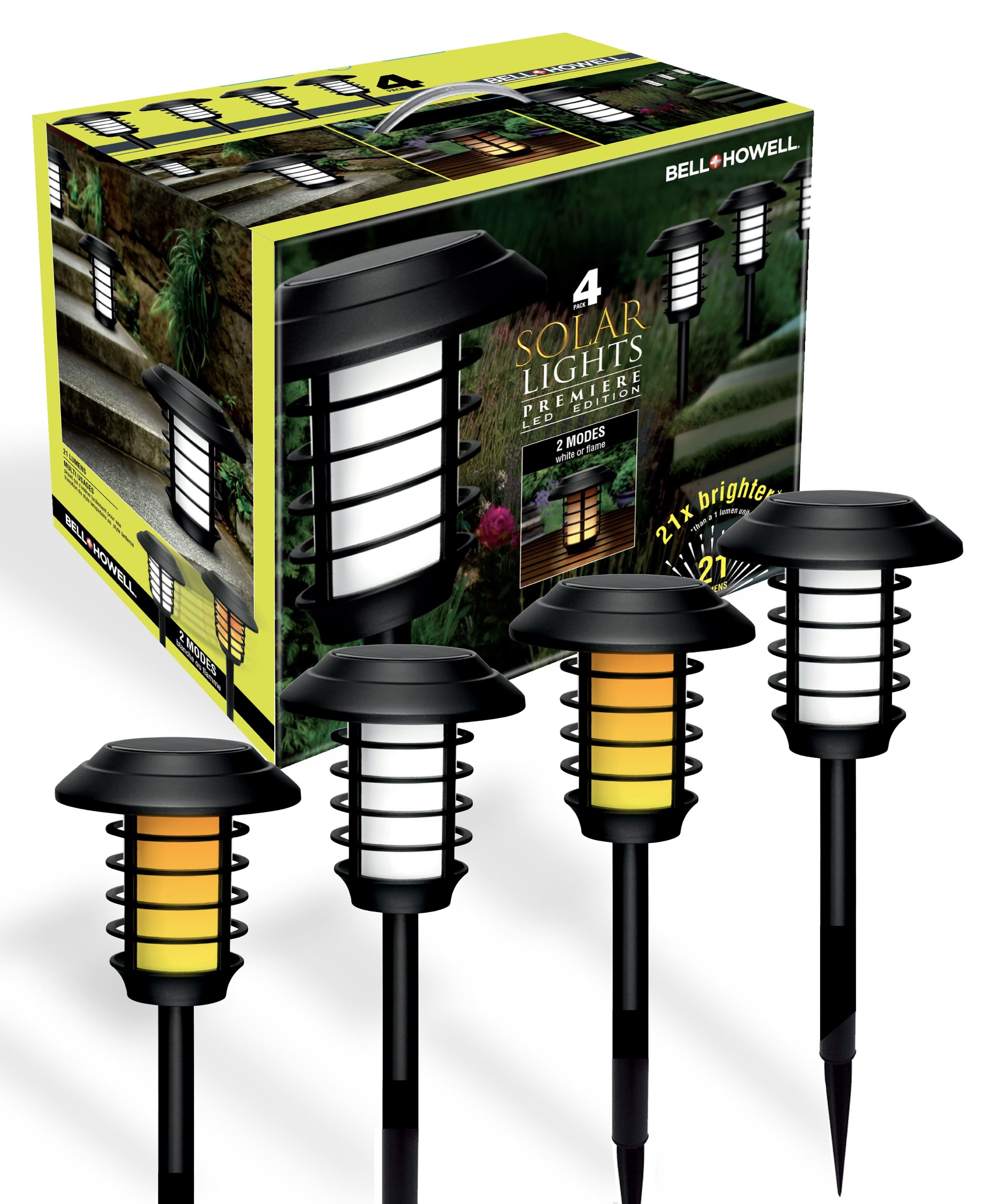 Bell + Howell - Solar Powered Waterproof Pathway Lights - Pack of 4