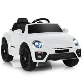 SlickBlue - Electric Kids Car Volkswagen Beetle with Remote Control, Fun Ride-On Toy - White