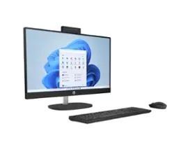 HP - 23.8 inch Touch All-in-One Desktop PC 24-cr0140 AMD Ryzen 5 7520U 16GB RAM 1TB SSD Win 11 Home - Jet black - Front_Zoom