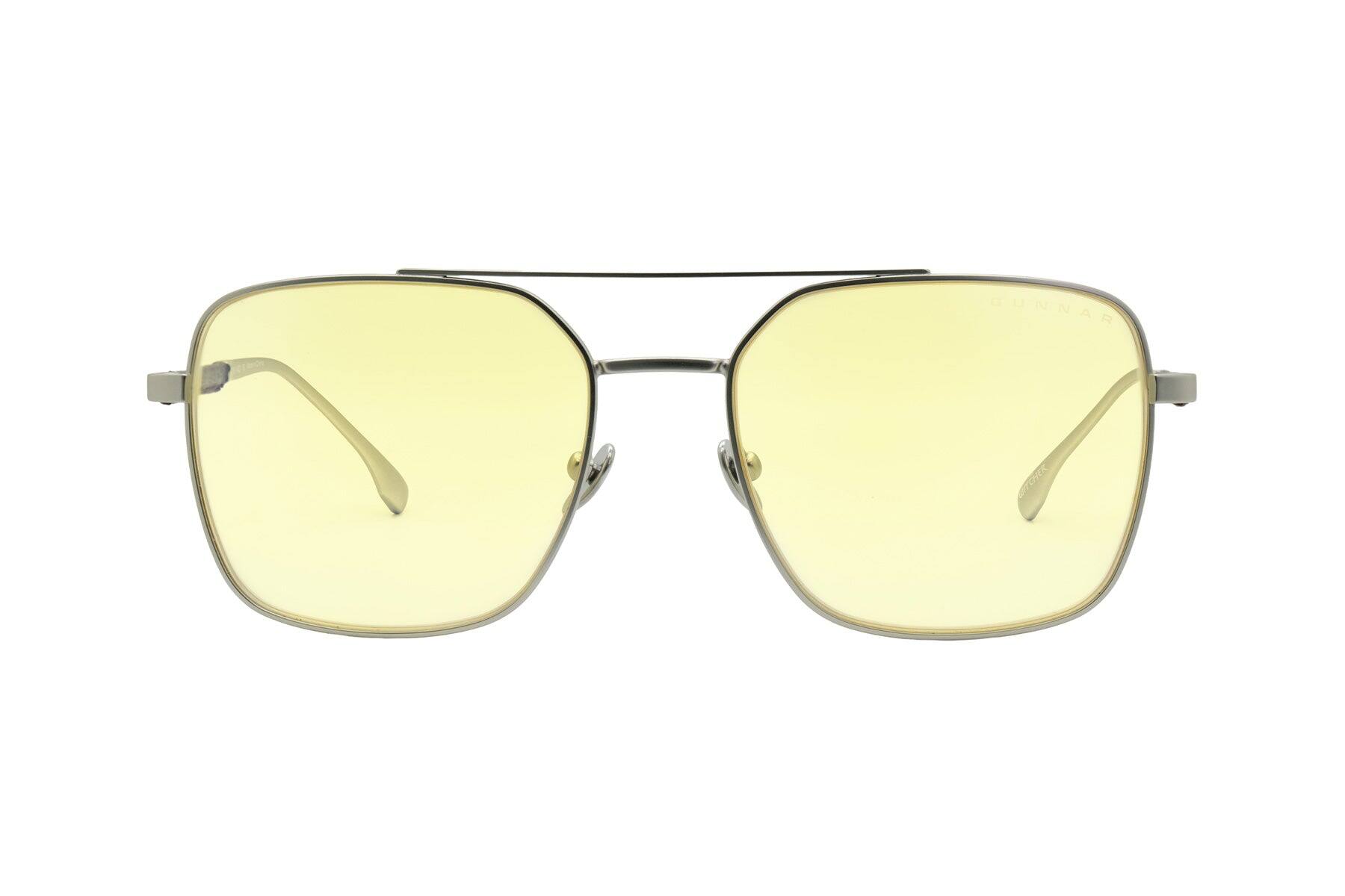 Alt View 4. GUNNAR - Witcher White Wolf Computer Glasses with Blue Light Reduction, Amber Lenses - Steel/Umber.