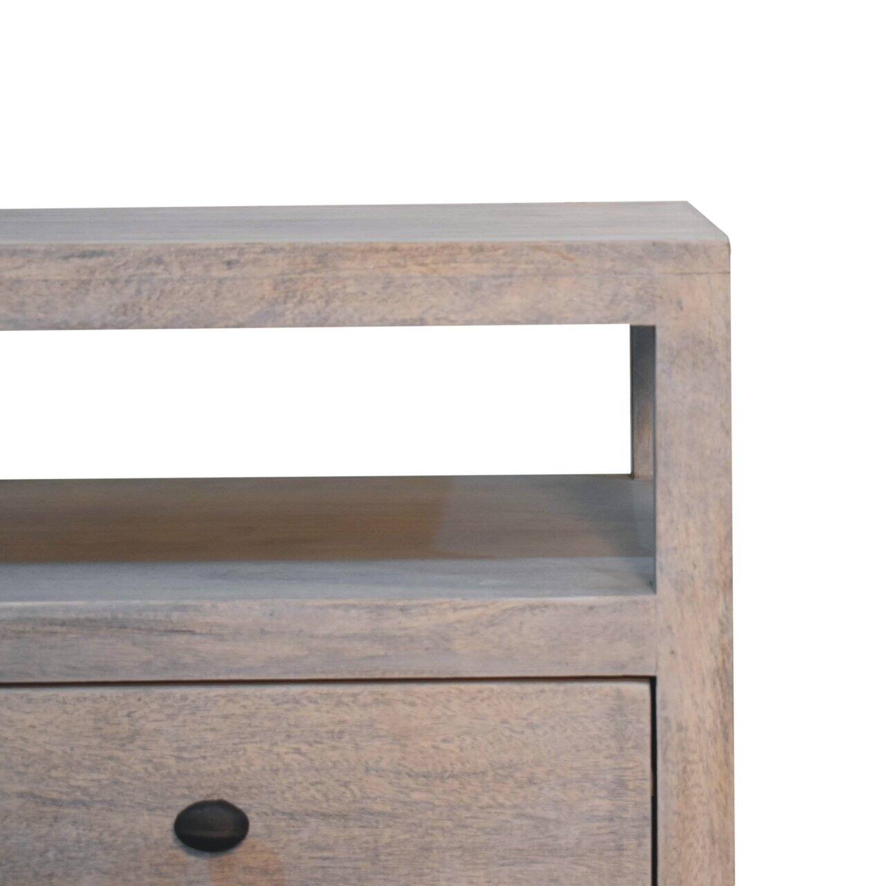 Alt View 1. Artisan Furniture - Artisan Furniture Solid Wood Acid Wash Bedside, 2 Drawers and 1 Open Slot - Acid Wash.