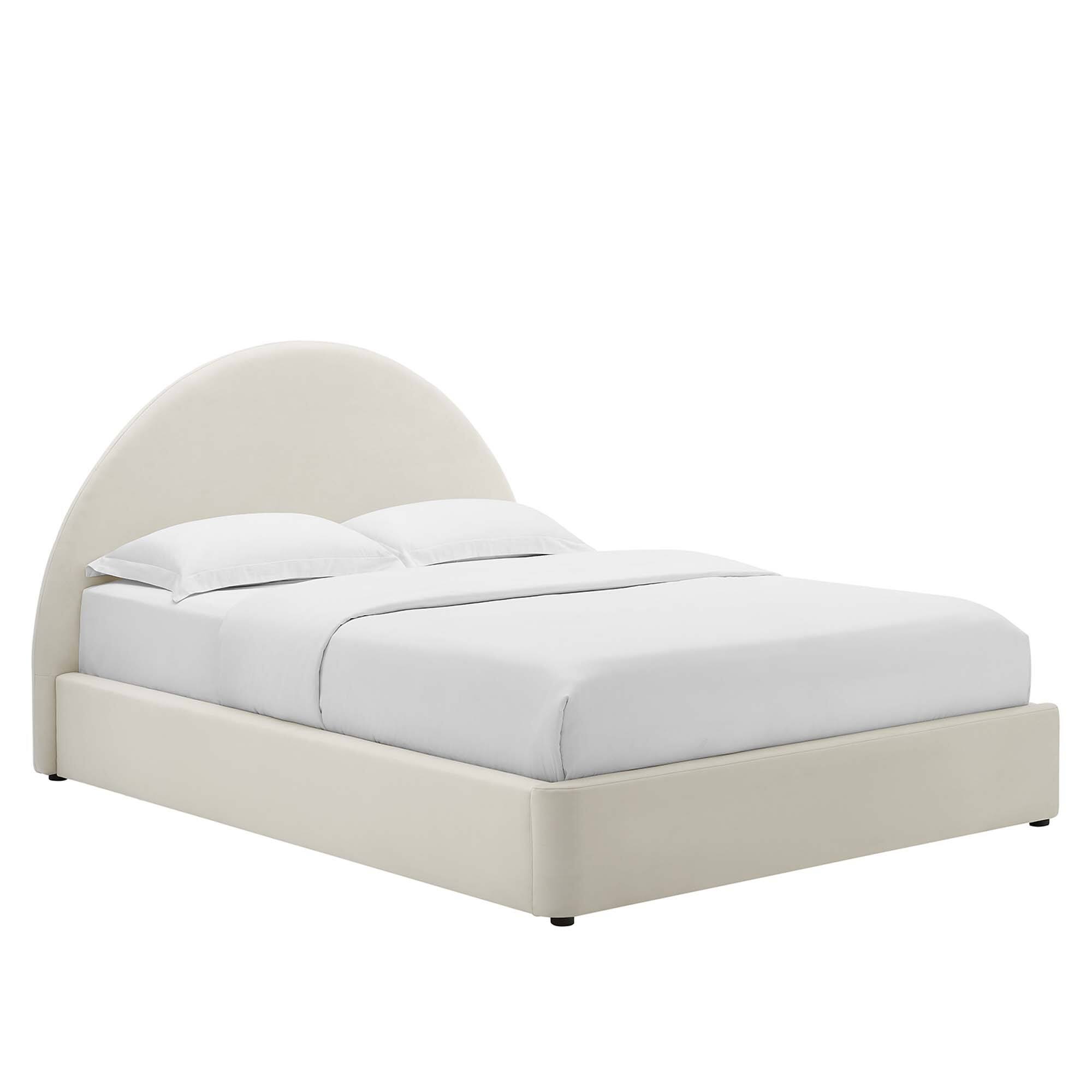 Front. Modway - Resort Performance Velvet Arched Round Full Platform Bed - White.