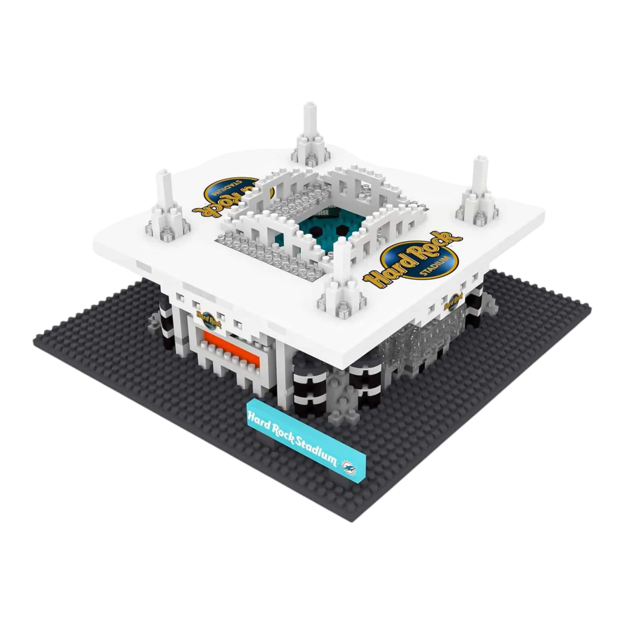Forever Collectibles - Miami Dolphins NFL BRXLZ Mini Stadium 1087-Piece Building Block Set - White
