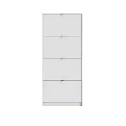 Front. Tvilum - Bright 4 Drawer Shoe Cabinet - White.