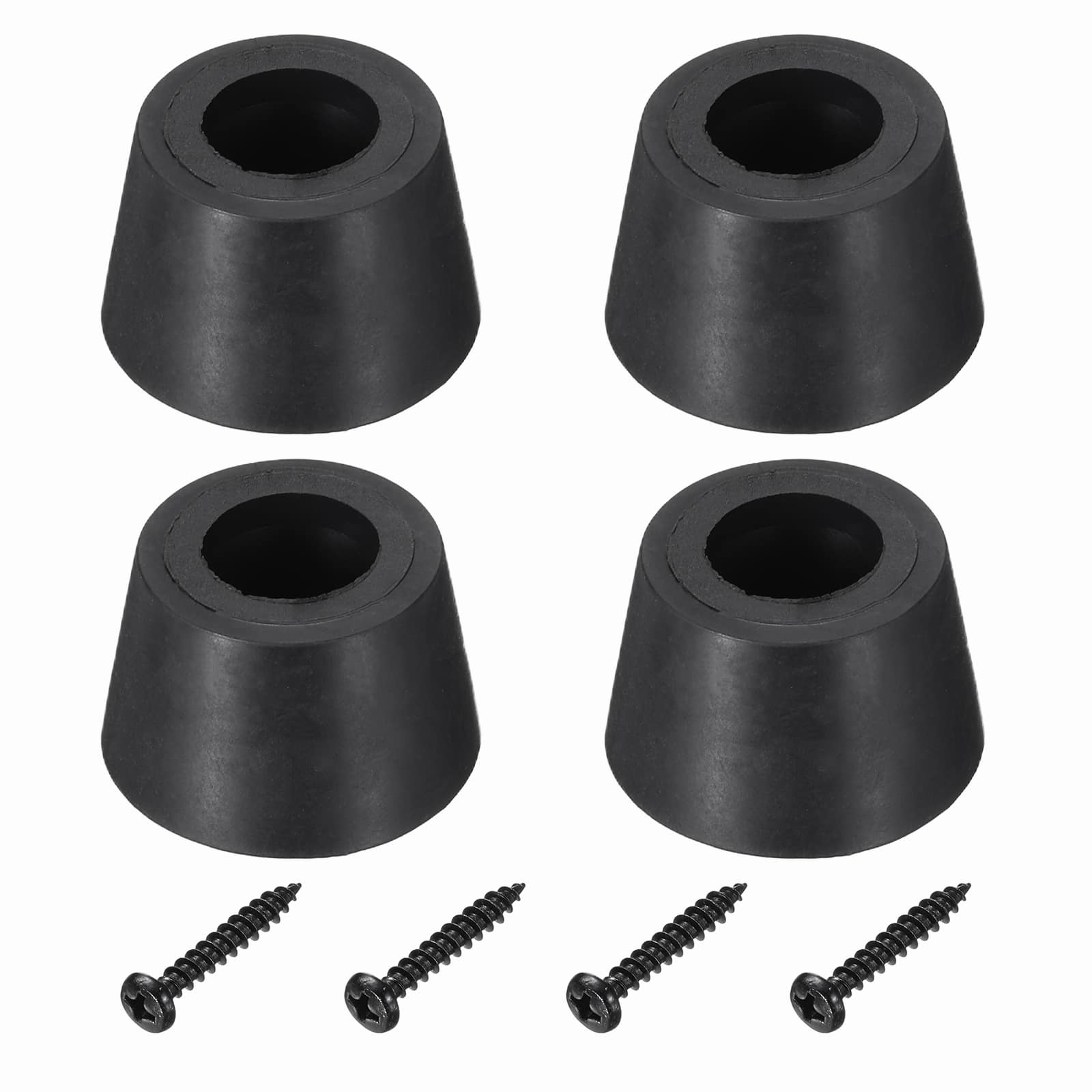 Unique Bargains - Rubber Speaker Isolation Feet, 0.91" Anti-Vibration Pad with Screws for Electronics Speaker Guitar 4pcs - Black