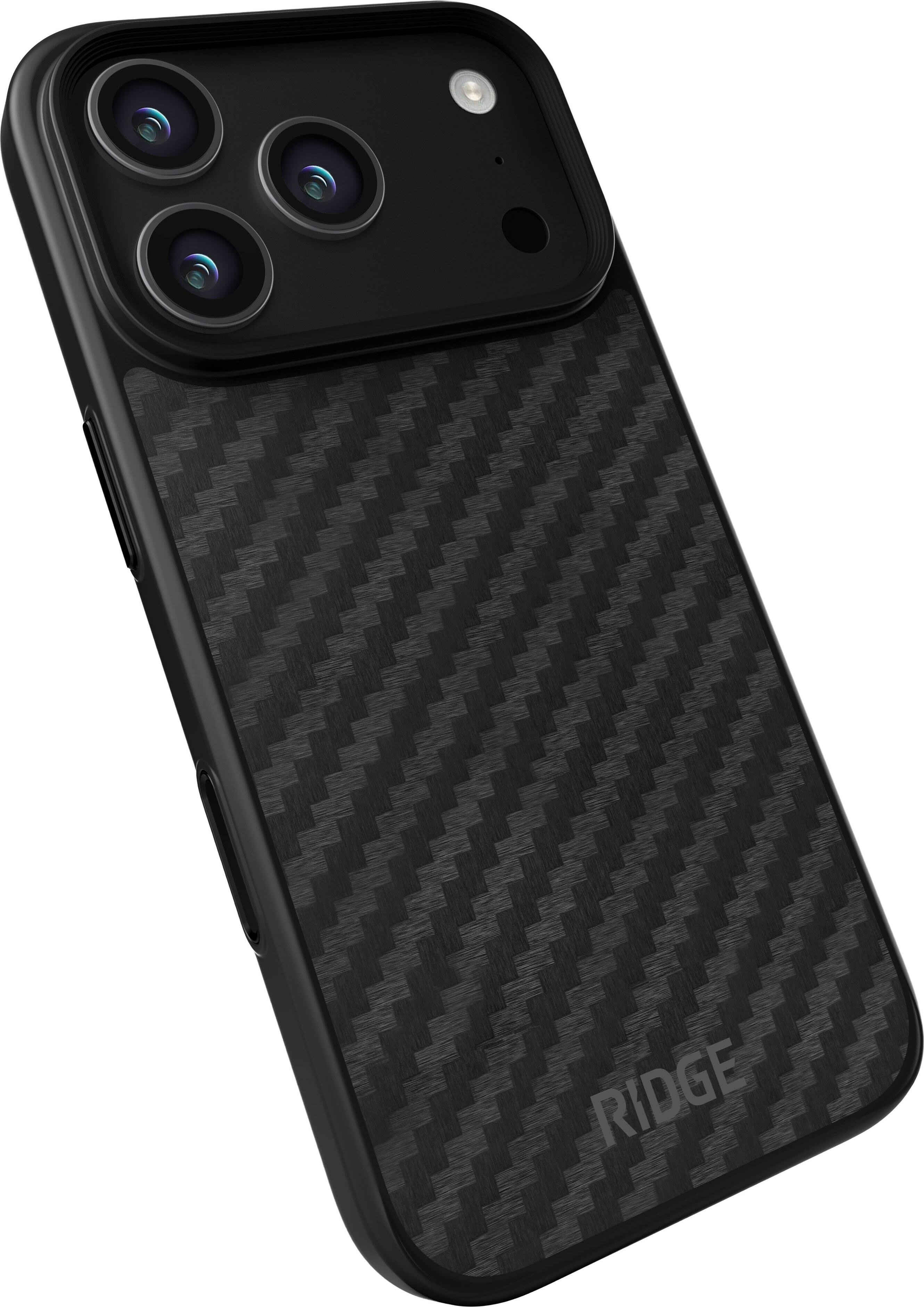 Left. The Ridge Wallet - Apple iPhone 17 Pro Case - Carbon.