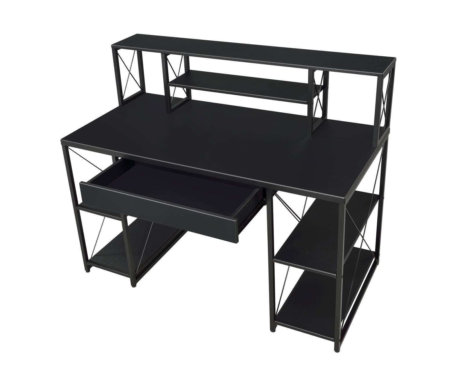 Alt View 1. Spaco - Spaco Music Studio Computer Desk with 8 Compartment 1 Drawer Workstation, 100lb Weight Capacity, 43 Inch Monitor Stand - Black.
