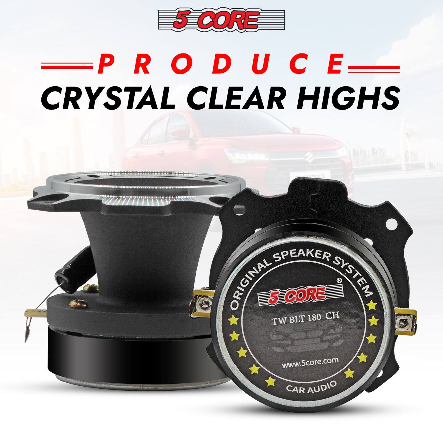 5 CORE, PRODUCE, CRYSTAL CLEAR HIGHS, SPEAKER, ORIGINAL 5 CORE SYSTEM, BLT 180 CH TW, www.5core.com, CAR AUDIO