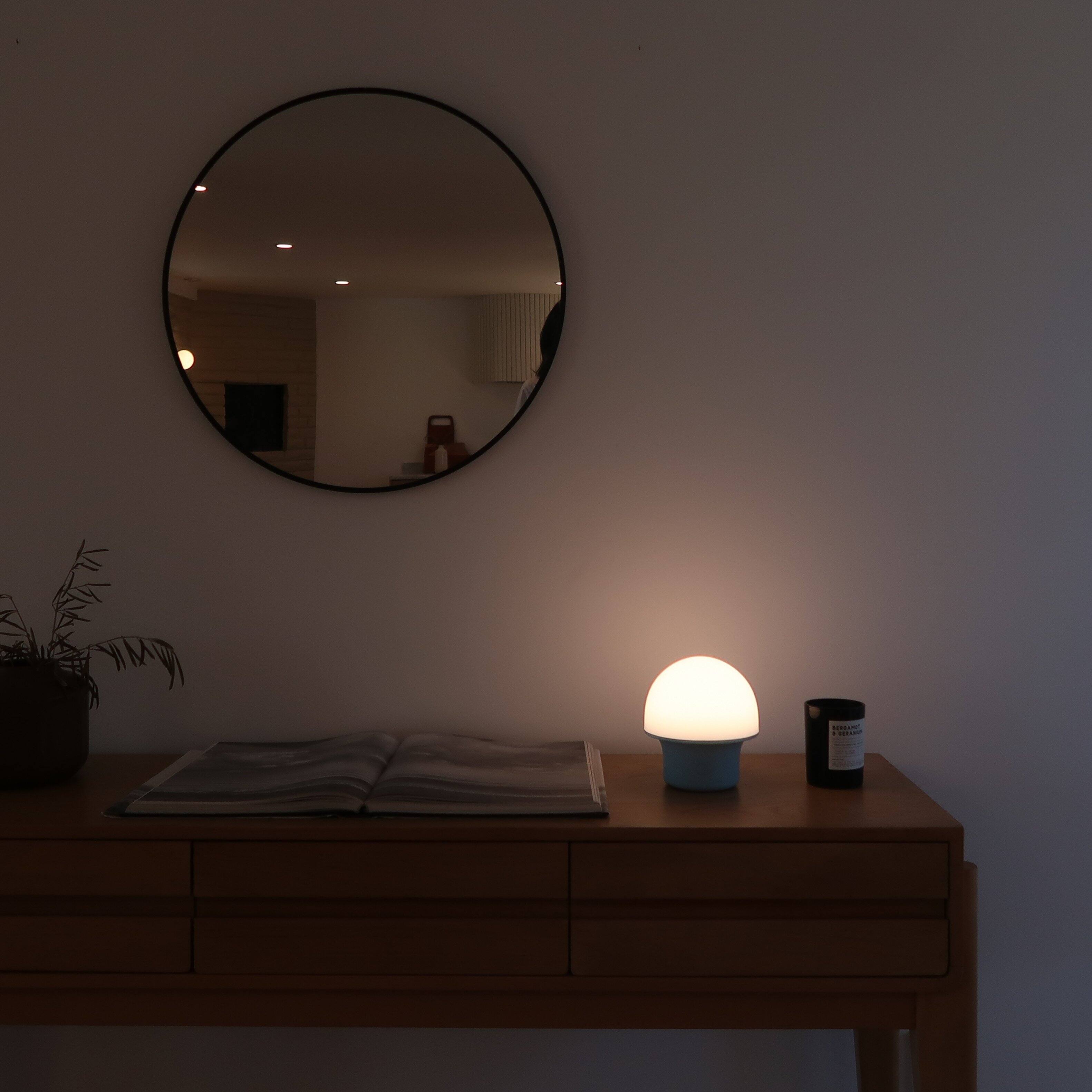 Alt View 9. Brightech - Portobello LED Modern Industrial Round Dome Dimmable Cordless Portable Indoor Outdoor Rechargeable Camping Desk Lamp - Matte Blue.