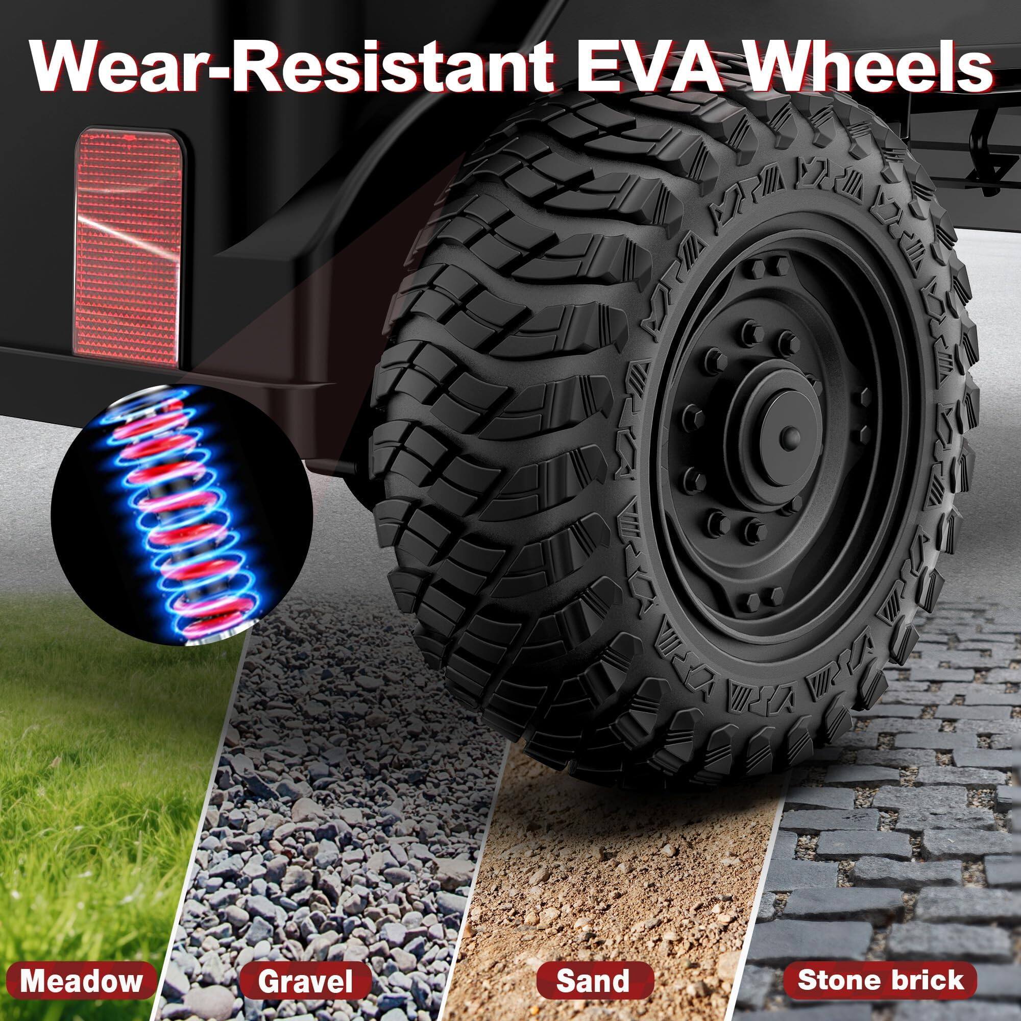 Wear-Resistant EVA Wheels

Meadow  
Gravel  
Sand  
Stone brick